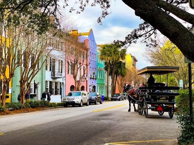 A colorful street in Charleston.
